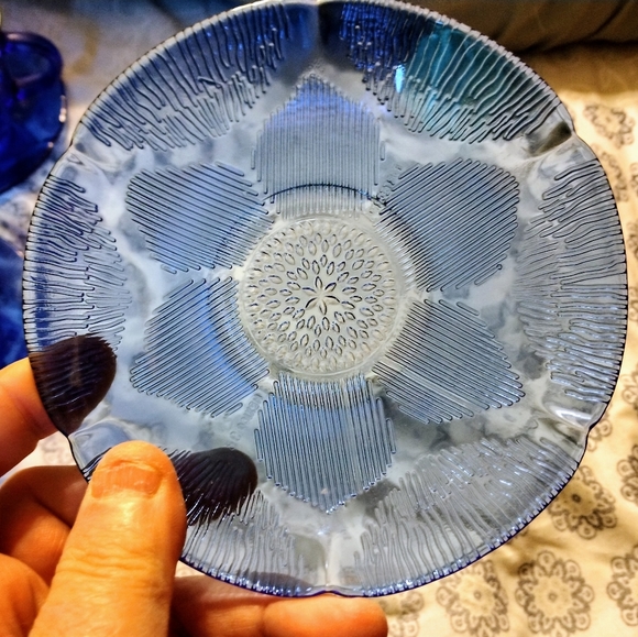 Vintage Cobalt Blue Fortecrisa Mexico Cup & Saucers - Picture 2 of 3